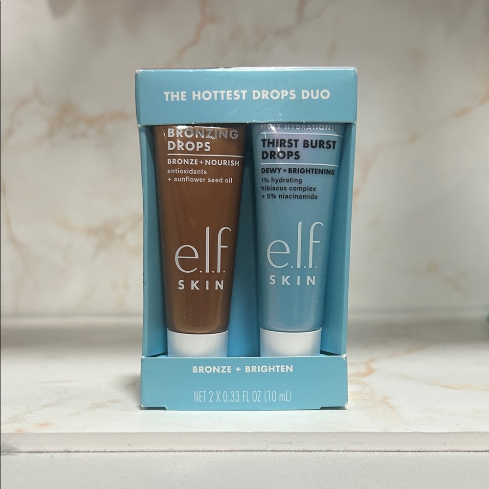 e.l.f. Skin Bronzing and Thirst Burst Drops Duo. BRAND NEW IN BOX! 🤎🩷